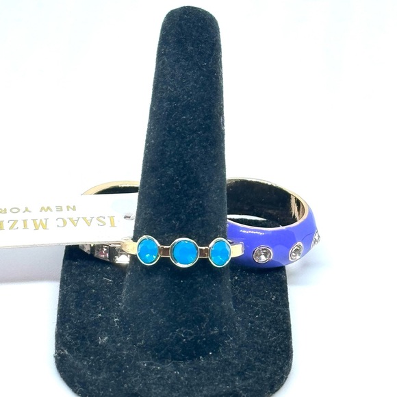 Isaac Mizrahi Set of 3 Statement Band Ring SZ 8 - Picture 10 of 10